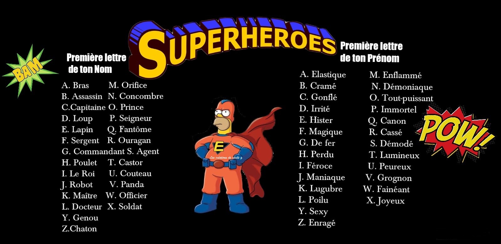 découvre ton nom de super héro